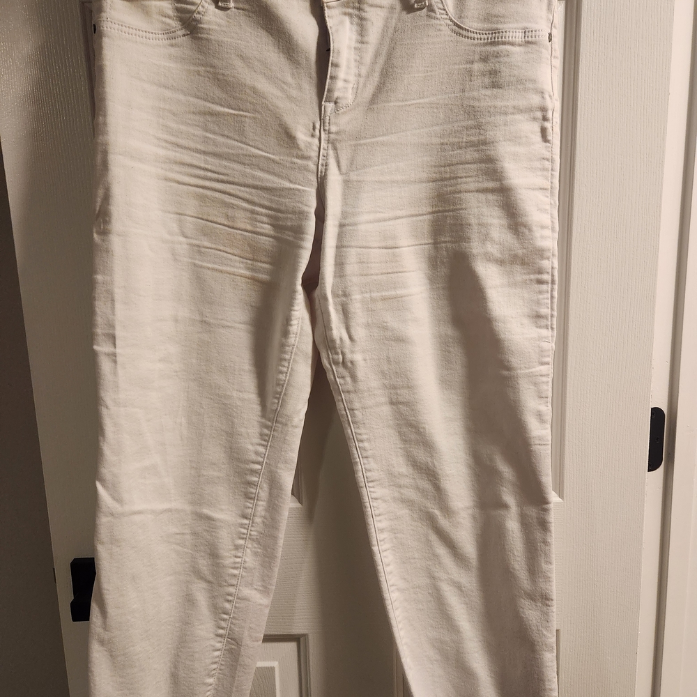 1822 Denim Women's Straight Leg Cream Jeans - Picture 2 of 4